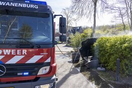 Brand in grote afvalcontainer bij DroomPark Spaarnwoude