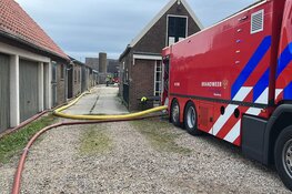 Brand bij boeren bedrijf in Hillegom