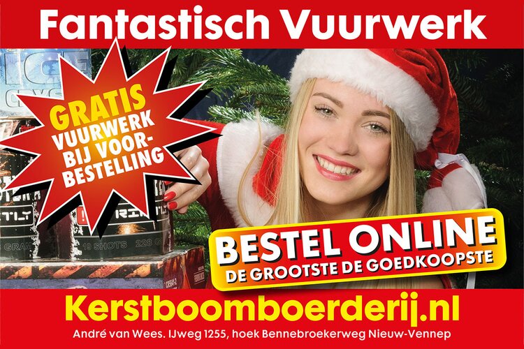 Bestel je vuurwerk op Kerstboomboerderij.nl De grootste, de goedkoopste!