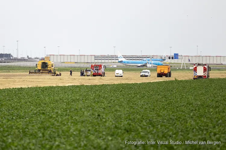 Brand in cabine van landbouwvoertuig