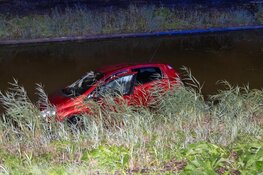 Auto te water gereden in Zwaanshoek