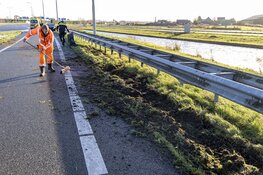Drie Merenweg (N205) tijdelijk dicht door auto uit de bocht