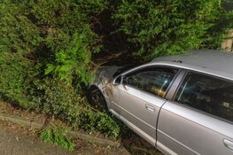 Auto eindigt bijna in achtertuin in Halfweg