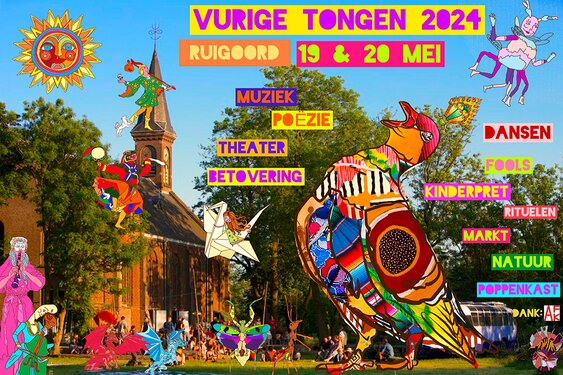 Poezie- en muziekfestival Vurige Tongen barst los op 19 mei
