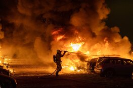 Tientallen auto's in brand in Rijsenhout naast Schiphol