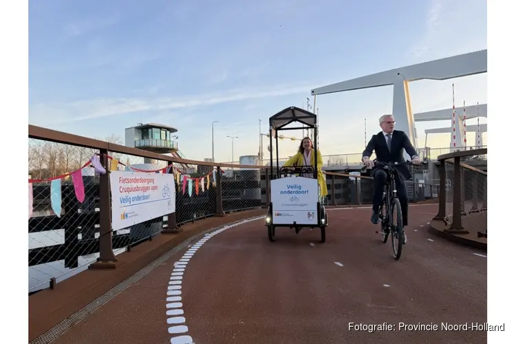 Fietsonderdoorgang Cruquiusbrug open (N201)