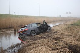 Auto te water in Vijfhuizen