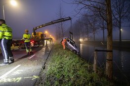 Auto belandt in water Nieuw-Vennep: twee inzittenden naar ziekenhuis