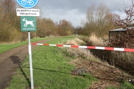 Rook komt uit gras omhoog naast Pannenkoeken paviljoen Cruquius