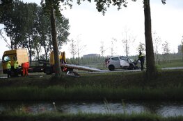 Auto tegen boom, bestuurder gewond