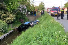 Auto te water aan Aalsmeerderweg
