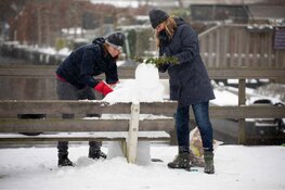 Sneeuwpret in Aalsmeer-dorp