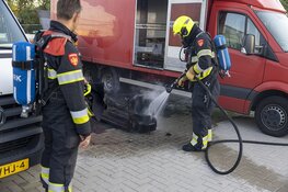 Elektrische palletwagen in vrachtwagen in de brand gevlogen
